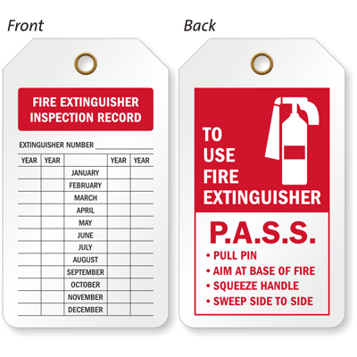 fire extinguisher inspection tag